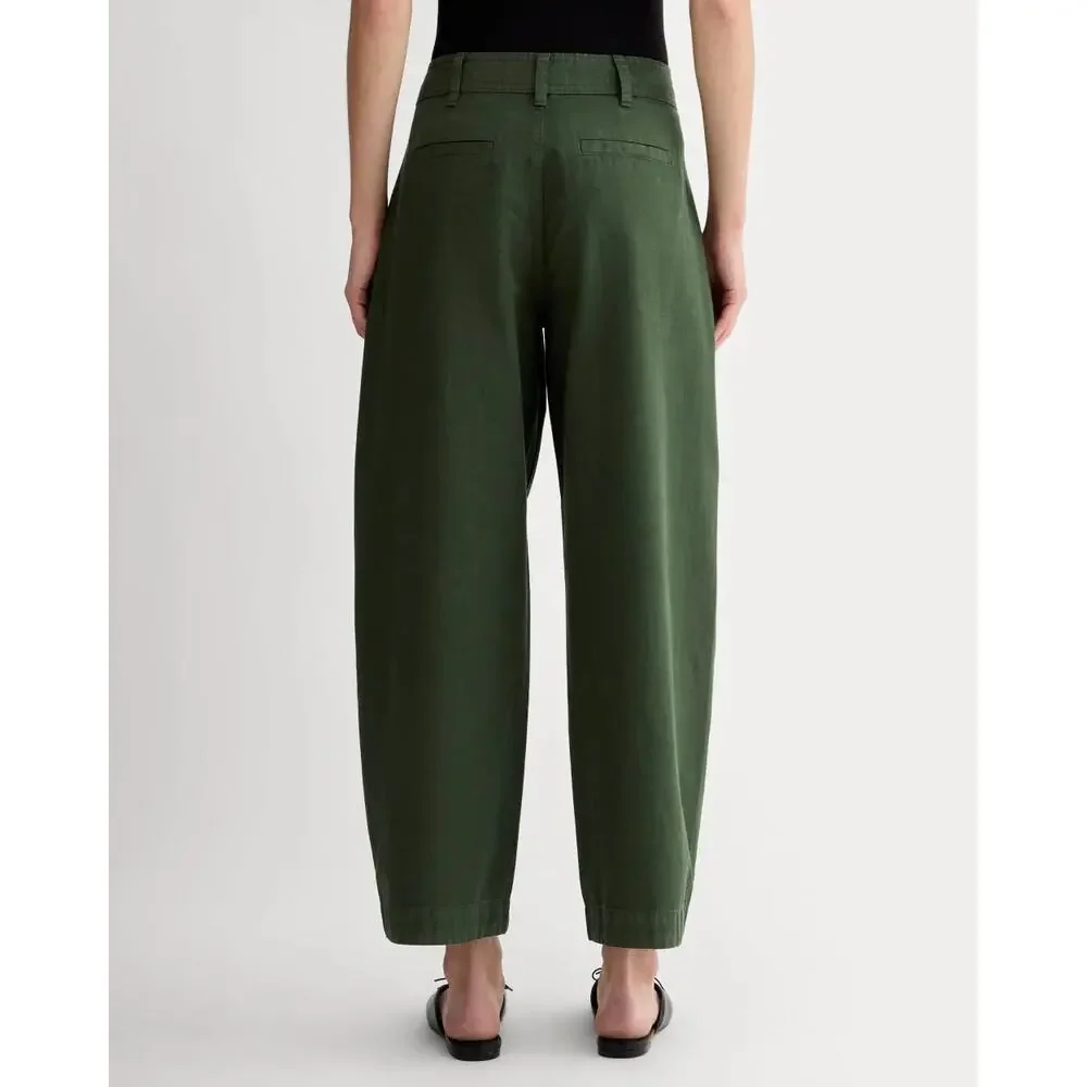 NWT Everlane The Everywhere Pant High-Rise Barrel Leg Dark Forest Green Size 00